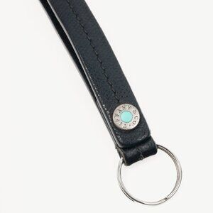 Tiffany & Co. Black Leather Snap Loop Keychain